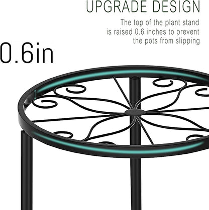 CADANI 5-Pack Metal Plant Stands for Outdoor Indoor, Anti-Rust Iron Flower Pot Stand, Heavy Duty Plant Pot Shelf for Multiple Plant, Decoration Racks for Home, Patio & Garden