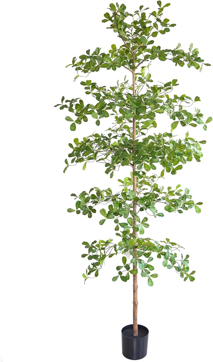 Artificial Black Olive Tree, 8FT Tall Big Leaf Faux Shady Lady Tree with Potted, Fake Olive Tree for Home Decor Indoor