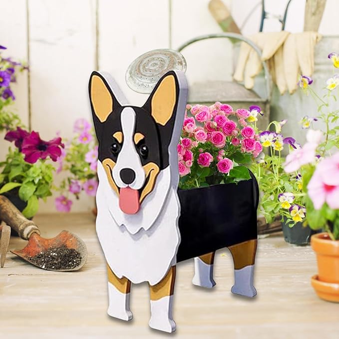 Concepts Welsh Corgi Dog Planter Plant Pots,Cute Dog Flower Planter,Gifts for Pet Lovers,Unique Animal Plant Pots,Office,Indoor Outdoor Garden Decor