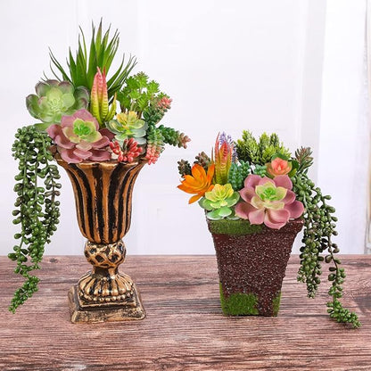 18 Pack Artificial Succulents Realistic Textured Fake Succulents Unpotted Artificial Cactus Plant Suitable for Garden Home Office Greening and Decoration