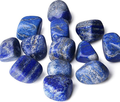 DUQGUHO Lapis Lazuli Healing Crystals Stones Set Natural Crystals Bulk Irregular Tumbled Polished Crystal Stones Bulk Rocks 0.45 lbs