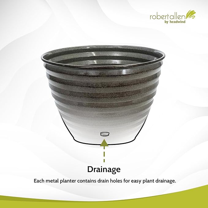 Headwind Avondale Collection Ironstone Decorative Planter - 6 Inch Pebblewood Grey Finish, Lightweight, Durable, Rust-Resistant, Weatherproof, Indoor & Outdoor Use by Robert Allen