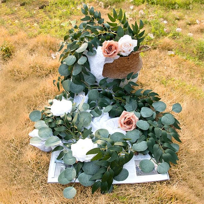3 Strands Artificial Vines Kit, 78" Silk Eucalyptus Ivy Garland Green Leaves Natural Odorless, Fake Greenery Hanging Plants Decoration for Home, Bedroom, Wall, Party, Wedding Decor