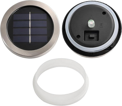 Cooo 2 Pack Heavy Solar Mosaic Crackle Glass Lights with Dual Solar Panels, Color-Changing RGB Lantern, Exclusive Dazzling Glass, Waterproof Outdoor Table Lamps Garden Lamp Christmas Decorations