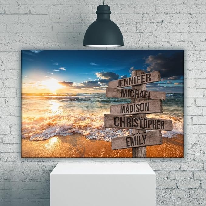 Personalized Family Street Sign Multi-Name Canvas, Custom Date Of Birth With Names Poster, Street Signs Customized, Best Gifts For Mom/Dad, Birthday, Christmas Gift For Family #20