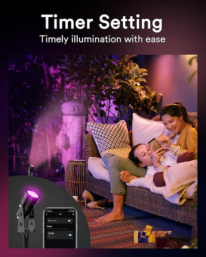 Lumary Smart Landscape Lights 56Ft, 6 Pack RGBAIWW Low Voltage Landscape Lighting, IP65 Waterproof Spotlight Color Changing Garden & Yard Lights, App/Voice/Remote Control, Compatible with Alexa