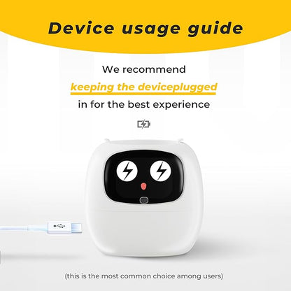 Smart pet Planter Robot Guidance on Plant Care with Emojis, Adorable Plant Companion with Rich Gesture Interaction, Neat Desk Setup Gift (Yellow)