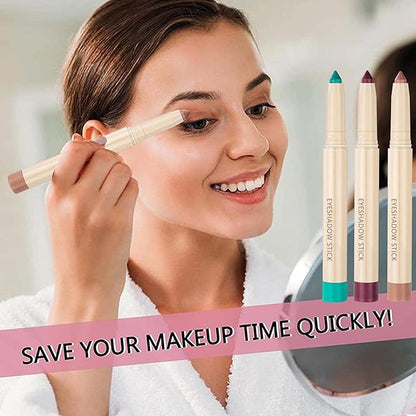 Eyeshadow Makeup, Waterproof Hypoallergenic Long Lasting Eye Liner, Highlighter Matte Cream Eye Shadow Stick, Glitter Primer Palette Shimmer Eyeliner Pen, Cocoa Matte