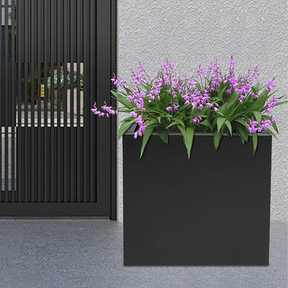 DYNAMI Square Planter Box Black Steel Planter,32x32x32in Metal Planter Box Large Cube Plant Pot for Outdoor Plants,Modern Heavy Duty Flower Pot for Patio, Deck, Yard, Garden