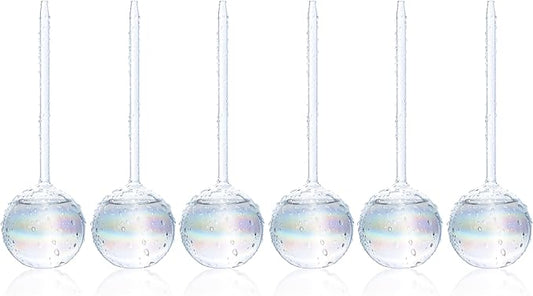 Clear Plant Watering Globes Set of 6 - Large Self Watering Globes for Indoor & Outdoor Plants - Automatic, Glass Watering Bulbs for Daily Use, Plant Watering Devices