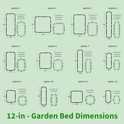 Olle Galvanized Planter for Vegetables 12-in-1 Large Metal Raised Bed Gardening Kit for Outdoors 32" Tall Size 5X5 Feets 8X2 Feets 4x8 Raised Garden Bed, Ivory