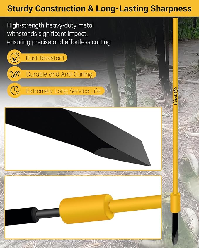 Tree Root Removal Tool, Heavy Duty Root Cutting Shrub Cutter Remover Tool Spade Bar, Fit for Bamboo, Tree Roots, Rocks, Shrubs, Bushes, Stumps. Sliding Gravity Hammer Mechanism
