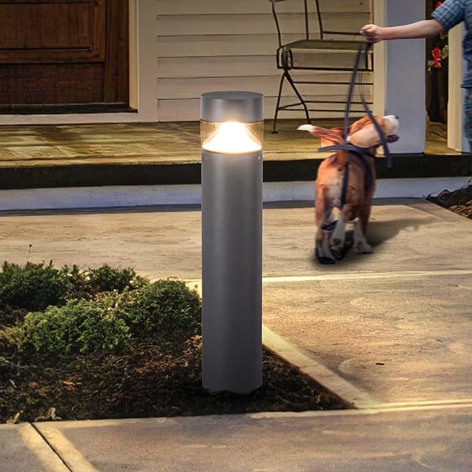 Outdoor Pathway Light, 32 in IP65 Waterproof Driveway Lights, 3000K led Landscape Lighting Outside，620LM Path Lights, 120V Hard Large Bollard Lamp for Garden Yard Patio Lawn Walkway Decor