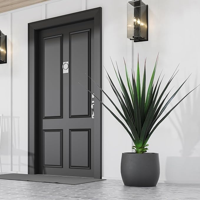 Veryhome 3FT Agave Plant Artificial Succulents 35 Inch Large Fake Outdoor Plants UV Resistant Faux Greenery for Indoor Home Office Floor Front Porch Decor(Set of 2)