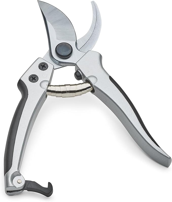 Bypass Pruning Shears for Gardening - 8” Heavy Duty Garden Shears - Spring-Loaded Snap Catch and Ergonomic Grips - Ultra Sharp Rust Resistant Trimming Scissors - Gardening Tools by Kings County Tools