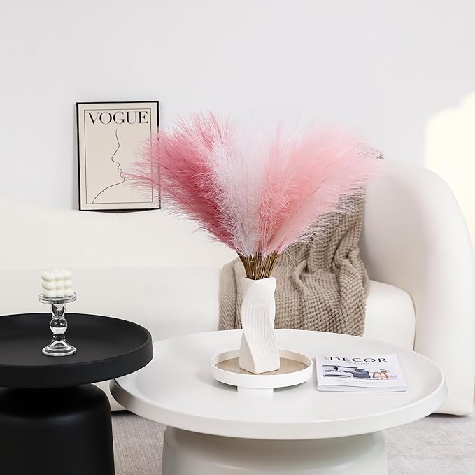 30pcs Faux Pampas Grass - 24 Inch Pink Pampas Grass Home Decor, Artificial Colored Pompas Grass for Room Decor, Flower Arrangement, Wedding Centerpieces and Baby Shower Decorations