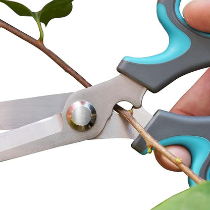 CYRUS Flower Scissors Floral Shears for Cutting Flowers,Garden Shears with Integrated Stab Remover,Florist Cutters Rose Snips,Blue