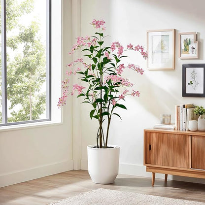 Artificial Tree Faux Jasmine Tree 5ft Tall Fake Jasmine Plant in Pot Fake Silk Tree Faux Plants Indoor