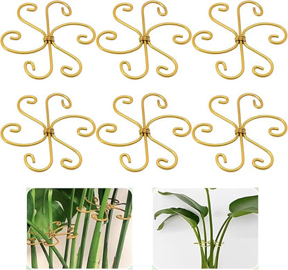 6 Pcs Plant Stem Support, Metal Monstera Plant Support Climbing Plant Stem Holder for Indoor Plant Care Stabilization and Support