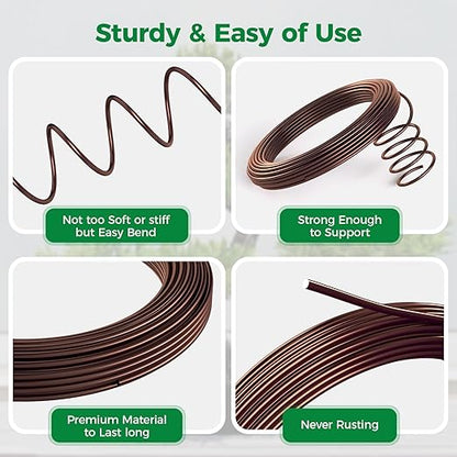 189FT Easy to Bend Bonsai Wire, Aluminum Bonsai Tree Wire in 5 Size -1mm,1.5mm,2mm,2.5mm,3mm with Cutter Set for Training Thin or Thick Branches