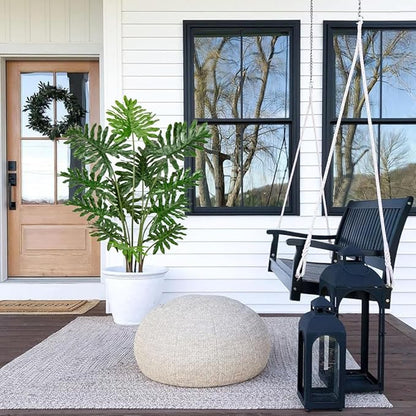 Hollyone Artificial Tree Philodendron Plant 5FT Tall Faux Monstera Indoor Trees Fake Tropical Palm Plants Trees House Plants in Pot for Indoor Outdoor Home Office Garden Living Room Decoration, 1 Pack