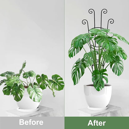 32.6in Monstera Plant Support Stakes for Indoor Plants, Metal Garden Plant Trellis for Climbing Plants, Pothos Vine Snake Climber Support，4p