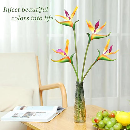Hanaive 40 Pcs Bird of Paradise Artificial Plant 24 Inches Hawaiian Tropical Flowers Fake Rubber Strelitzia Faux Flowers Bouquet for Home Garden Office Wedding Indoor Outside Party Decor DIY (Yellow)
