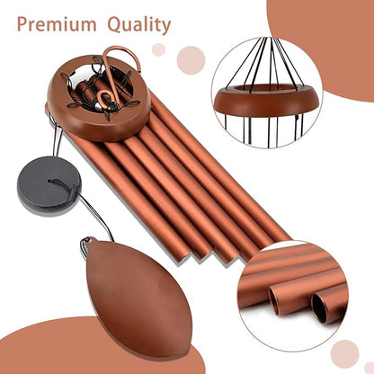 ASTARIN Wind Chimes for Outside Deep Tone,36 Inch Windchime Outdoors，Chimes for Outdoors,Sympathy Wind Chimes Memorial for Mom Dad，Red Copper