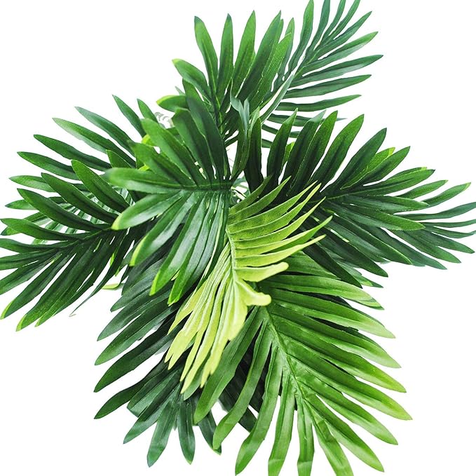Artificial Palm Tree 30" Tall UV Resistant Tropical Areca Faux Plants Monstera Leaves Floral Arrangement Safari Leaves Party Suppliers Decorations