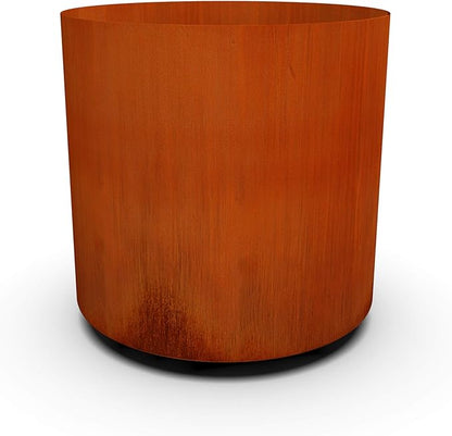 Plantercraft Large Round Planters for Outdoor Plants | 16x16 Inch Corten Steel Planter | Heavy Duty Metal Outdoor Planters for Patio, Deck, and Garden