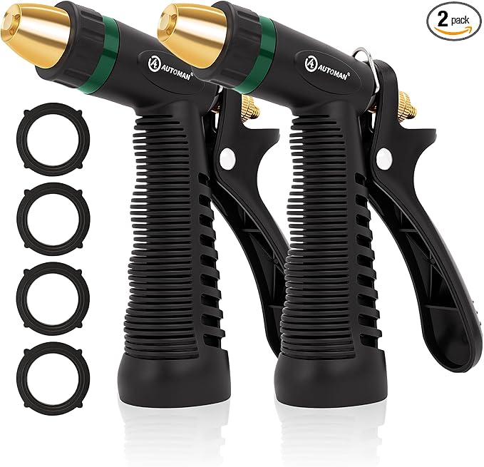 AUTOMAN Garden Hose Nozzle Sprayer, Heavy Duty Water Hose Nozzle, High Pressure Spray Nozzles, Adjustable Nozzle for hose Outddor, Washing Car, Cleaning Ground, Watering Plants