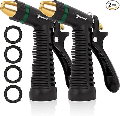 AUTOMAN Garden Hose Nozzle Sprayer, Heavy Duty Water Hose Nozzle, High Pressure Spray Nozzles, Adjustable Nozzle for hose Outddor, Washing Car, Cleaning Ground, Watering Plants