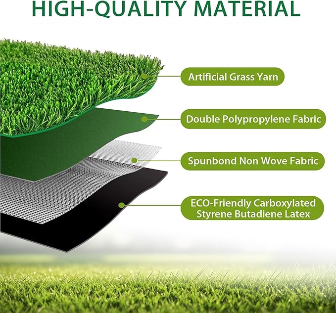 Artificial Grass Turf Outdoor Indoor,1.2 in Thick,Fake Grass for Dogs Potty Training,Realistic Turf Rug for Garden Lawn Landscape Balcony Decoration