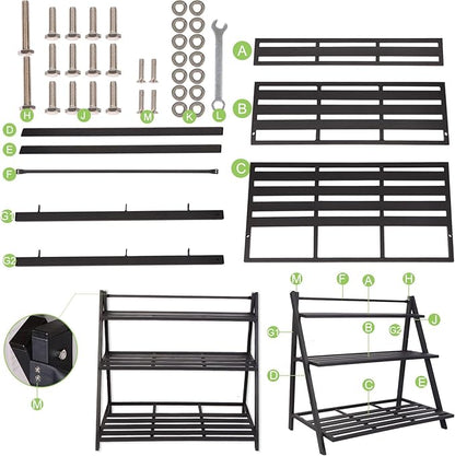 Aluminum Plants Shelf Outdoor, Multiple Flower Holder Rack, Metal Plant Stands Home Decor for Balcony Living Room Patio Garden (3-Tier)