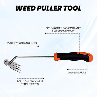 Weed Puller Tool, 2023 New Durable Garden Weed Pulling Tool, Portable Garden Weeder Tool for Vegetable Gardening Backyard Farm Planting & Weeding (Rubber Handle)