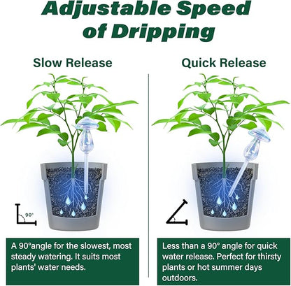 2 Pcs Glass Self Watering Globes, Iridescent Automatic Plant Waterer Bulbs Devices for Indoor & Outdoor Plants, Slow Release Watering Devices System for Various Plants (Top-Fill 2pcs)