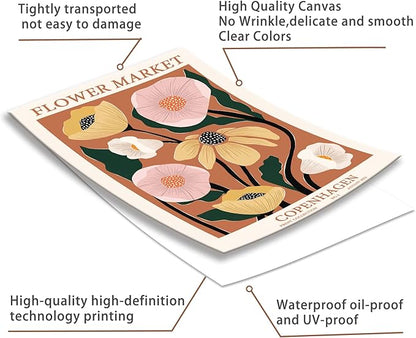 Zzuyi Flower Market Poster,Anthropologie art,Botanical Flower wall art for Living Room Bedroom Decoration-12 x18
