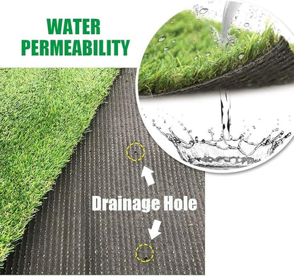 Artificial Grass Lawn Turf 0.8inch Realistic Synthetic Grass Mat, 14FTX59FT Indoor Outdoor Garden Lawn Landscape for Pets,Fake Faux Grass Rug with Drainage Holes