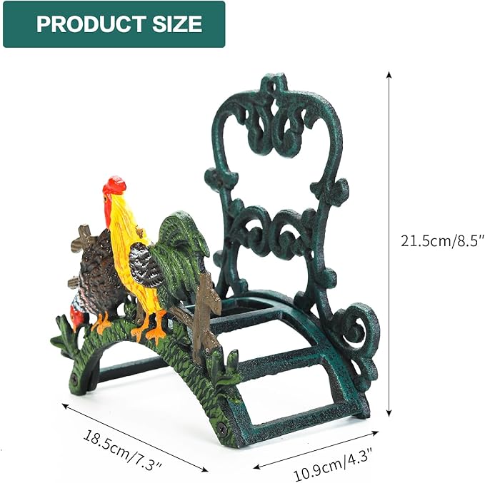 Sungmor Heavy Duty Cast Iron Hose Holder, Garden & Yard Decorative Wall Mounted Hose Butler, Water Pipe Holds, Rack, Hanger, Antique Wall Decorations