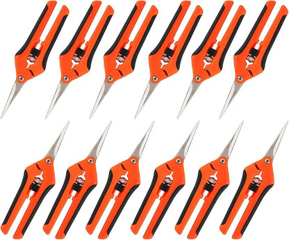 YaeCCC 12-Pack 6.5 Inch Gardening Hand Pruner Pruning Shear with Stainless Steel Blades