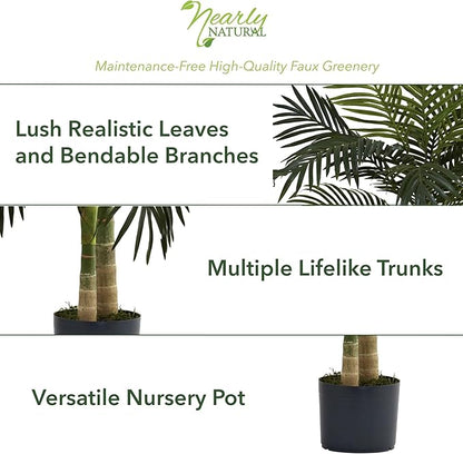Nearly Natural 4ft Golden Cane Palm Artificial Tree