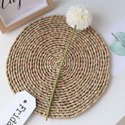 Artificial Flowers Chrysanthemum Ball Flowers Bouquet 10pcs Present for Important People Glorious Moral for Home Office Coffee House Parties and Wedding(Milk White)