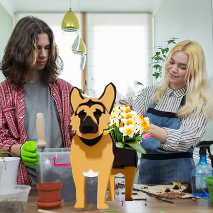 German Shepherd Dog Planter Plant Pots,Cute Dog Flower Planter,Gifts for Pet Lovers,Unique Animal Plant Pots,Office,Indoor Outdoor Garden Decor(9.45 * 5.51 * 13.82in)