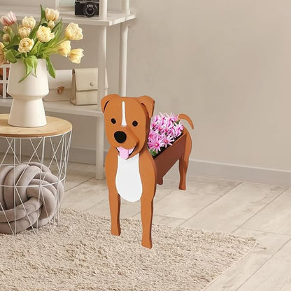 Staffordshire Bull Dog Planter Plant Pots,Cute Dog Flower Planter,Gifts for Pet Lovers,Unique Animal Plant Pots,Office,Indoor Outdoor Garden Decor(9.45in*5.79 * 13.39in)