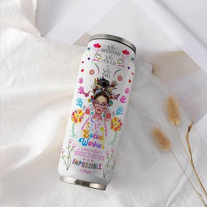 Social Worker Tumbler for Women, Social Workers Gifts for Office Decor 17oz Tumbler Mug, Appreciation Gifts for Social Works Practitioner, Birthday Graduation Gift Ideas for BSW MSW DSW