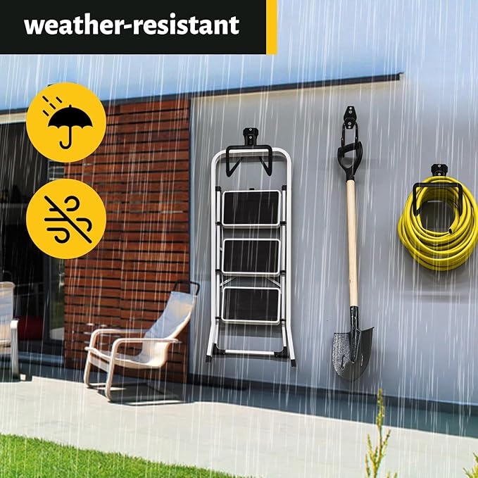 2 pcs Garden Hose Holder Wall Mount - Heavy Duty Hose Hanger for Outside Yard Garden Storage Hook Rack
