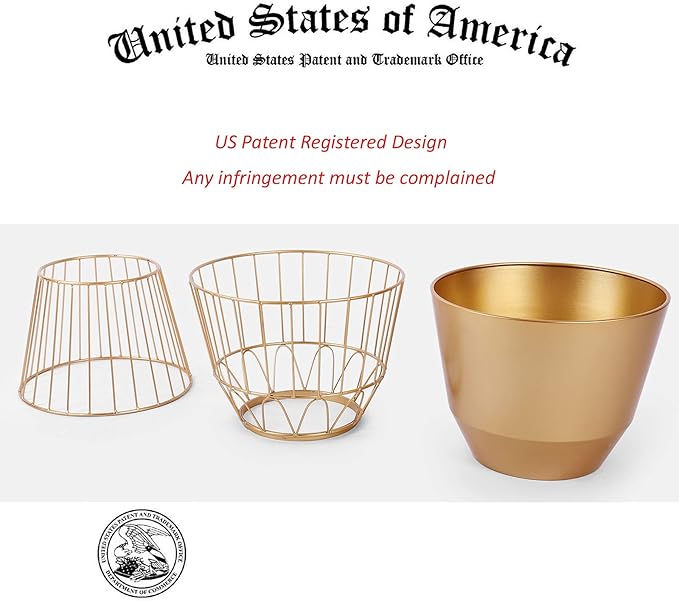 Gold Planter Stand with Pot 12" - Decorative Metal Plant Holder Stand Indoor, Gold Plant Stand Modern Flower Potted Rack for Corner Display, Living Room, Office, Modern Home Decor - 17.5" Tall