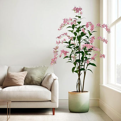 Artificial Tree Faux Jasmine Tree 5ft Tall Fake Jasmine Plant in Pot Fake Silk Tree Faux Plants Indoor
