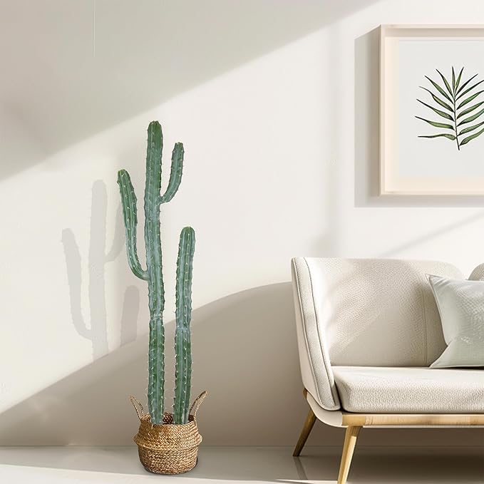 Artificial Cactus Potted Plant 59 Inch Faux Desert Cacti Fake Big Cactus Plant for Home Garden Office Indoor Outdoor Decoration
