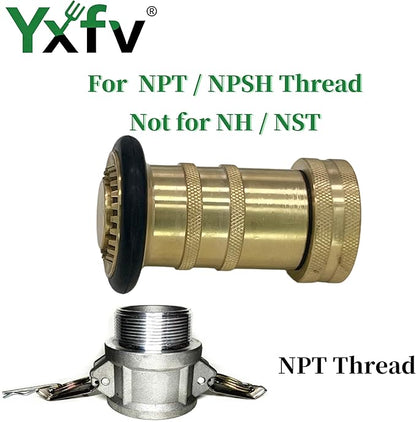 Heavy-Duty Brass Fire Hose Nozzle - 1" NPT/NPSH Adjustable Jet & Fog Spray Nozzle for Fire Fighting, Industrial Safety, Dust Control & Washdown